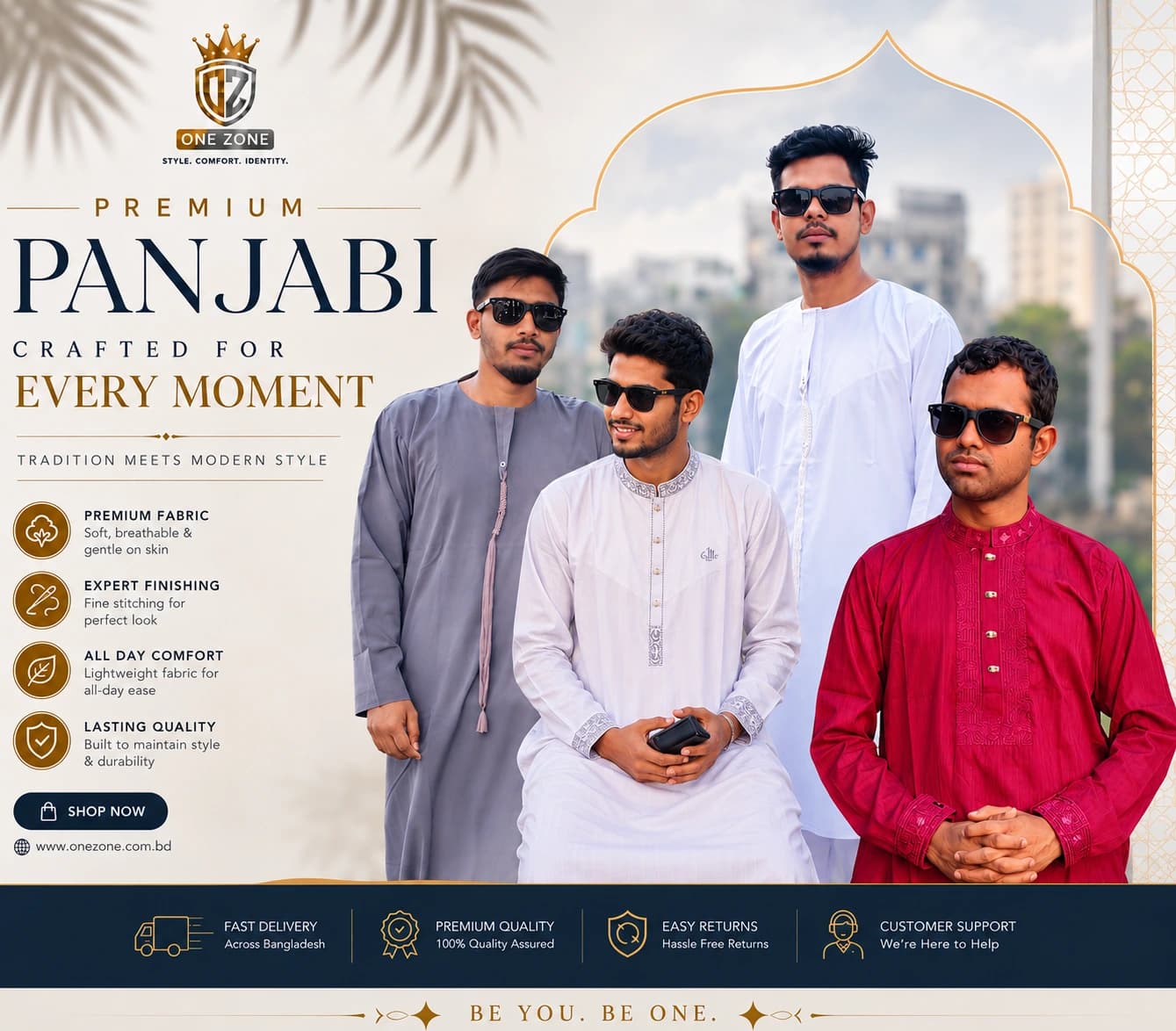 Premium Ash Grey Traditional Jubba for Men