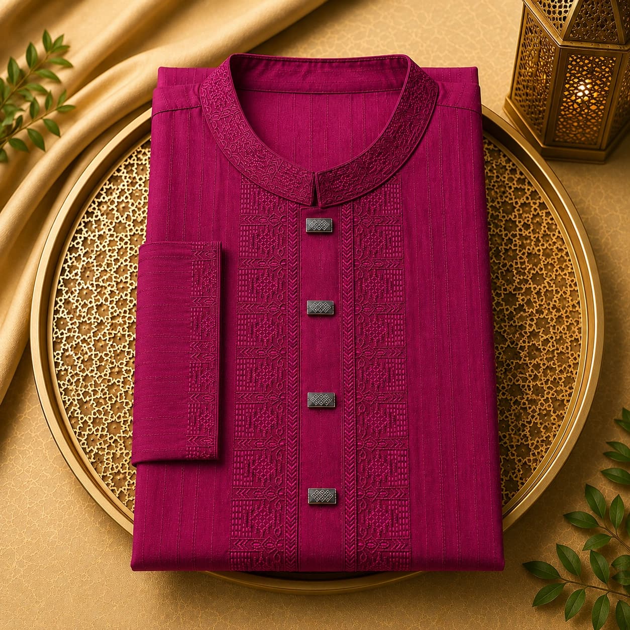 Royal Maroon Premium Cotton Punjabi product photo
